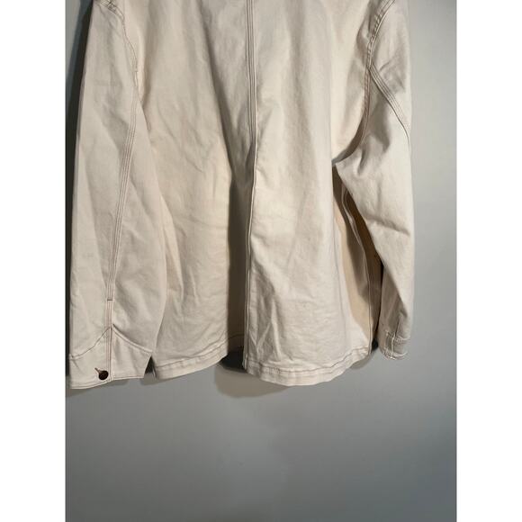 Well Worn Cream Denim Oversized Chore Jacket Size XL - Picture 8 of 11